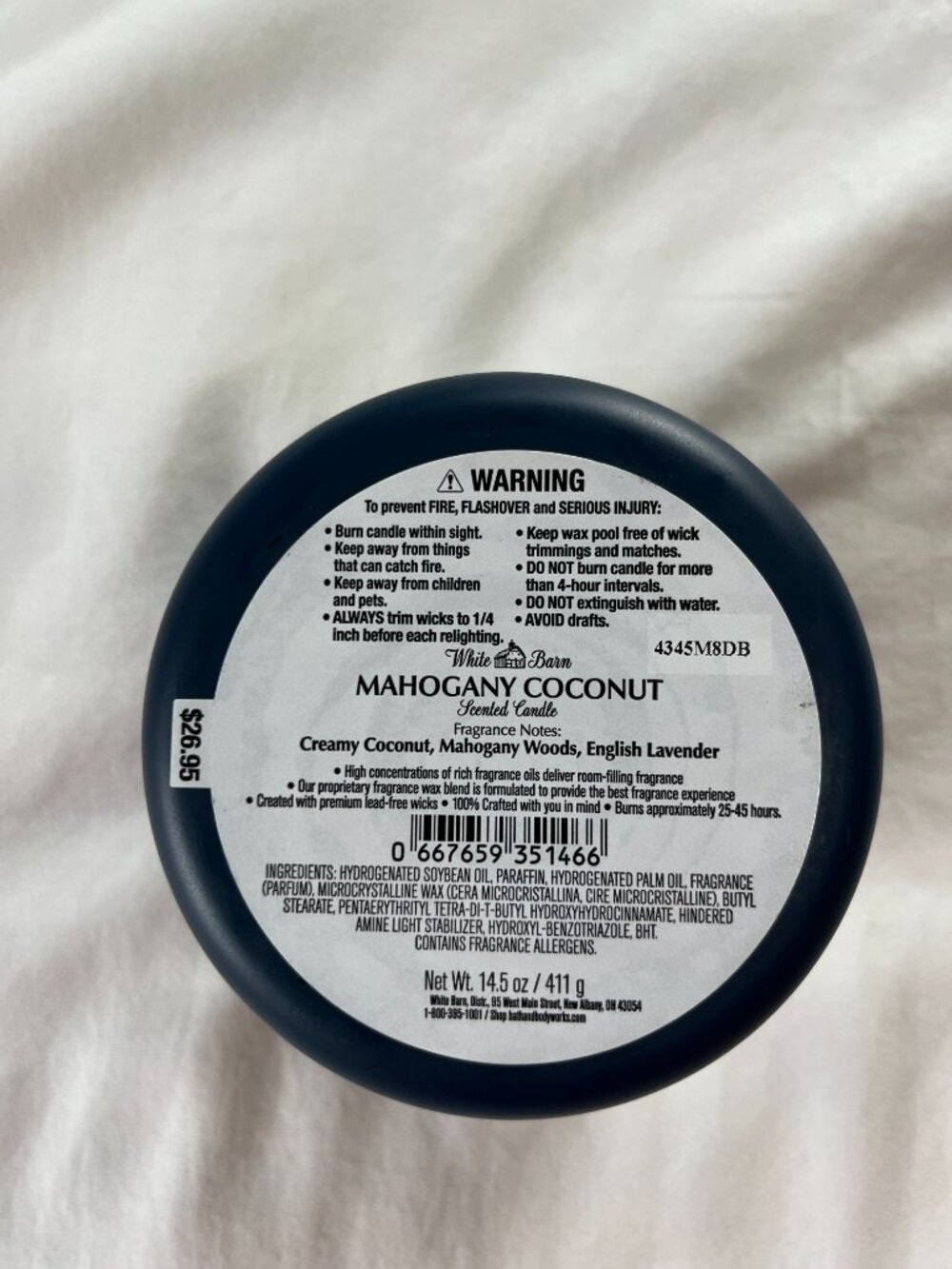 Bath & Body Works Mahogany Coconut 3-Wick Candle - Picture 4 of 4
